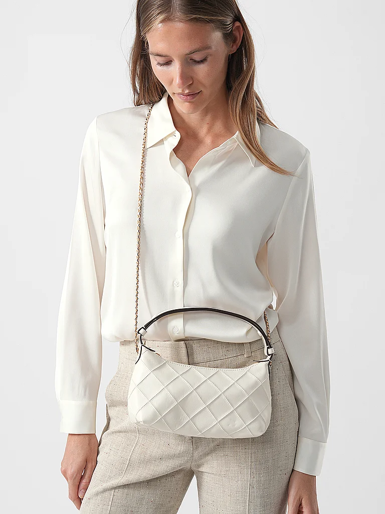 TORY BURCH Bolso de cuero - Pouche FLEMING crema